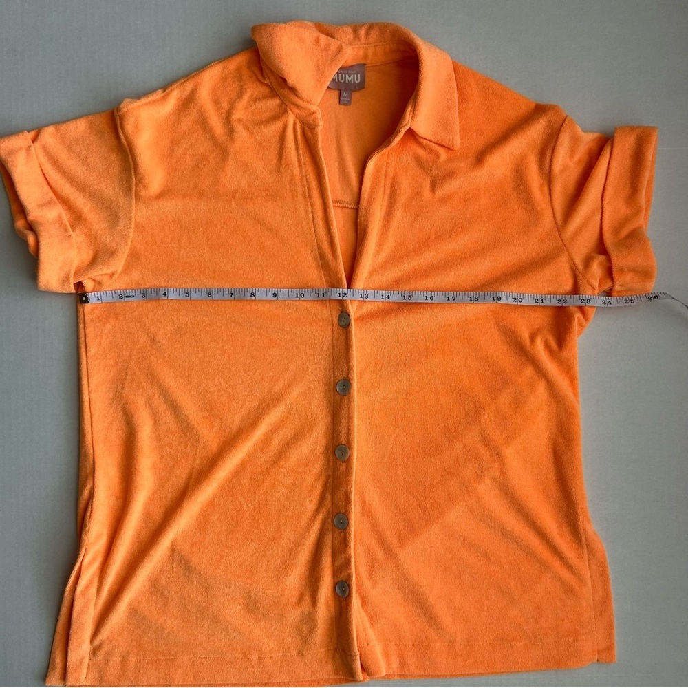 Show Me Your Mumu Women's Orange Terry Knit Parker Button Down Medium‎ - Picture 6 of 12